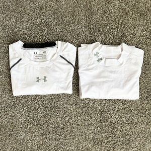 NEW- Lot of 2 White Under Armour Compression Shirts Men's Medium
